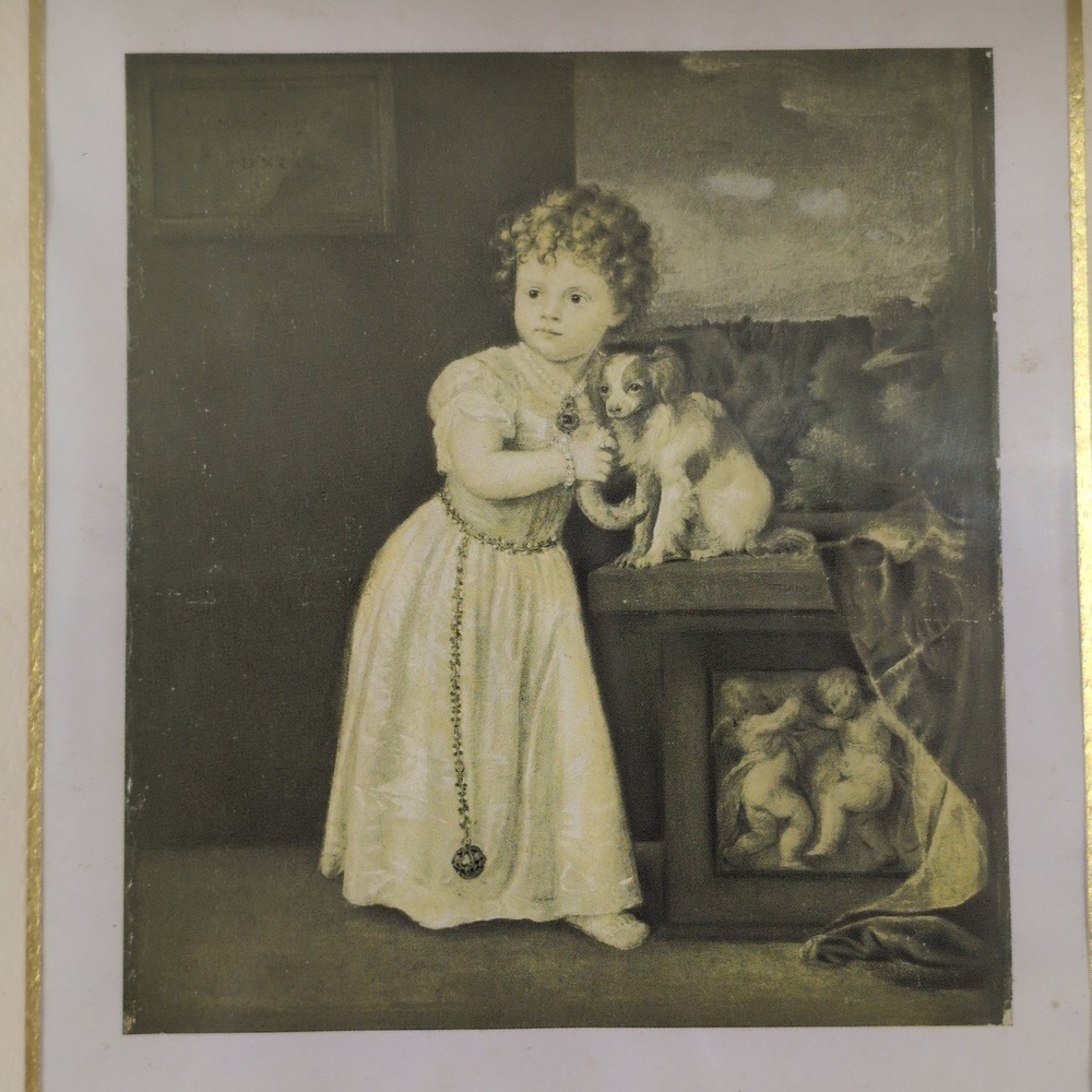 Vintage Framed Art Prints Set of 2 Thomas Gainsborough & Titian Strozzi Child - Picture 5 of 9